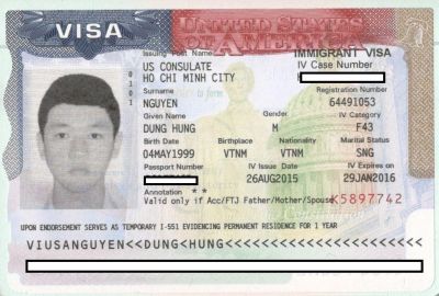 Visa bảo lãnh diện F4 của Nguyễn Hùng Dũng